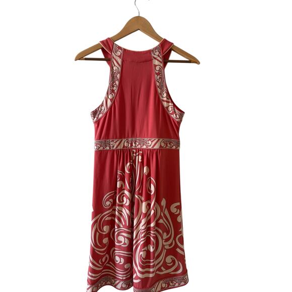 BCBGMAXAZRIA Cutaway Dress Melon Orange Print XS - Picture 8 of 8